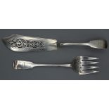 A set of Victorian sterling silver fish servers by George Adams, London 1860 approximately 254gm