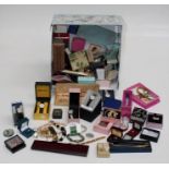 A large box of vintage and contemporary costume jewellery, many items boxed plus a collection of