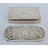 Two late 18th/early 19th century engraved German silver snuff boxes