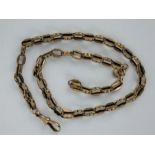 9ct gold fancy link Albert watch chain, length 40cm, 18.1 grams