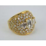 18ct yellow gold diamond encrusted Bombay ring - 4.5cts