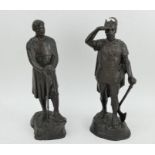 A pair of early 20th century bronze viking figures by Christine Stockdale (1881-1933)