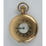 A Rolex gold plated half hunter pocket watch, 5cm diameter, dated 1929.