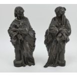 Pair of well cast 19th century bronze classical female figures- 33cm
