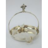 Edwardian novelty silver Jester cigar ash tray with planished base. Elkington & Co 1910