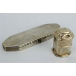 A 19th century Dutch silver peppermint box and a French silver spectacles case