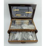 Early 20th century canteen of silver plated cutlery by Christopher Johnson & Co