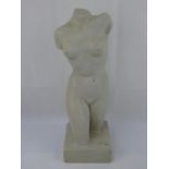 Vintage plaster sculpture of a female torso, signed BERNHARD.