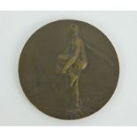 1920 French Art Deco bronze aviation medal, Feriam Sidera, medallist M Dammann