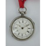 19th century silver cased pocket watch chronograph, H Thomas, Hill St, Coventry.