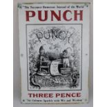 Vintage Punch Magazine enamel advertising sign - 52cm x 36cm