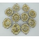 Set of 10 Reed & Barton sterling silver Fleur series flower nut dishes