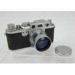 Leica IIf 35mm camera (1955) with 50mm f2 Summitar lens and leather case