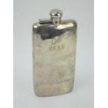 WWII Royal Canadian Air Force Birks silver hip flask engraved with Observers brevet