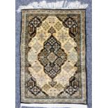 Persian silk prayer mat rug - 85cm x 59cm