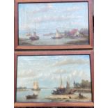 A pair of 19th cent oil on canvas maratime studies, indistinctly signed