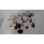 A selection of 925 stamped gemset jewellery.