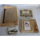 Various indentures including examples dated 1850, 1853 and 1887, old newspapers to include the "