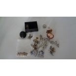 A selection of vintage costume jewellery and several 925 pieces to include a Victorian vulcanite