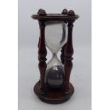 A mid 19th Century mahogany framed desk timer, circa 1860, turned supports and ends, height 18cm (