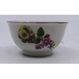 A Chinese tea bowl decorated in London at the James Giles Atelier C1760, label on the back for the