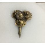 Silver Gilt Tudor Dress Hook. Approximately 2cm x 1.8cm.