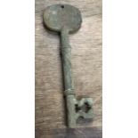 Large copper alloy Door Key marked ‘B^O Fort Victoria’ on the turn-plate and ‘P. No’3 E.W’ on the