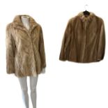 A 1980s honey mink jacket (M) and a 70s/80s chevron set blonde mink jacket (m) both clean and