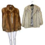 An orange fox jacket c70s/80s with a copper satin lining by Dominion Furs, 42 inch/ 107 cm bust  and