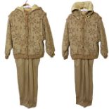 A rare, men's 1980s apres ski suit by Cojana Sport consisting of a thermal lined knitted all in