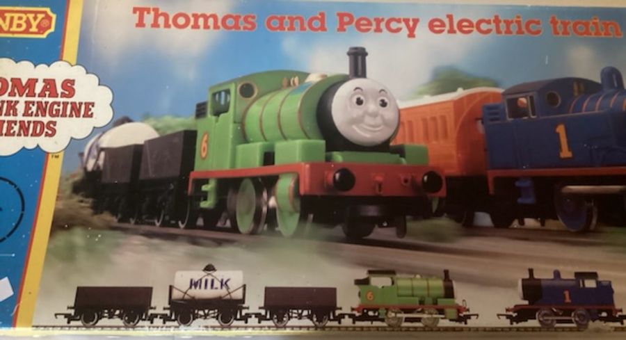 Hornby Railway set; Thomas and Percy electric boxed vintage train set-contents appear complete- - Image 2 of 4