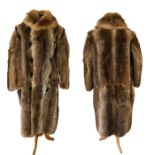 An iconic 1920s college boy or pimp  raccoon fur coat with double breasted toggle fastening. S-M