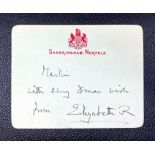 HM Queen Elizabeth The Queen Mother (1900-2002). Autograph note signed on Sandringham stationery,