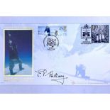 Edmund Hillary (1919-2008). Autograph. Signed in bold black ink on The Ascent of Everest first day