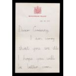 HM King Charles III. Autograph letter signed. An exceptionally early letter sent by a very young