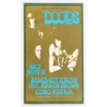 THE DOORS 1968 ORIGINAL POSTCARD BY RUSS GIBB. Flyer / Handbill original with James Cotton Blues