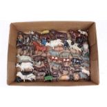 Lead: A collection of assorted lead animals and figures to include: Timpo, Britains, Johillco and