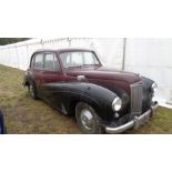 A 1953 Lanchester 12   Registered as. 948 UXE. Four door  walnut dash, replaced front wings. Some