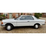 A 1984 Mercedes saloon, original interior and radio, log book, service history and MOT. This vehicle