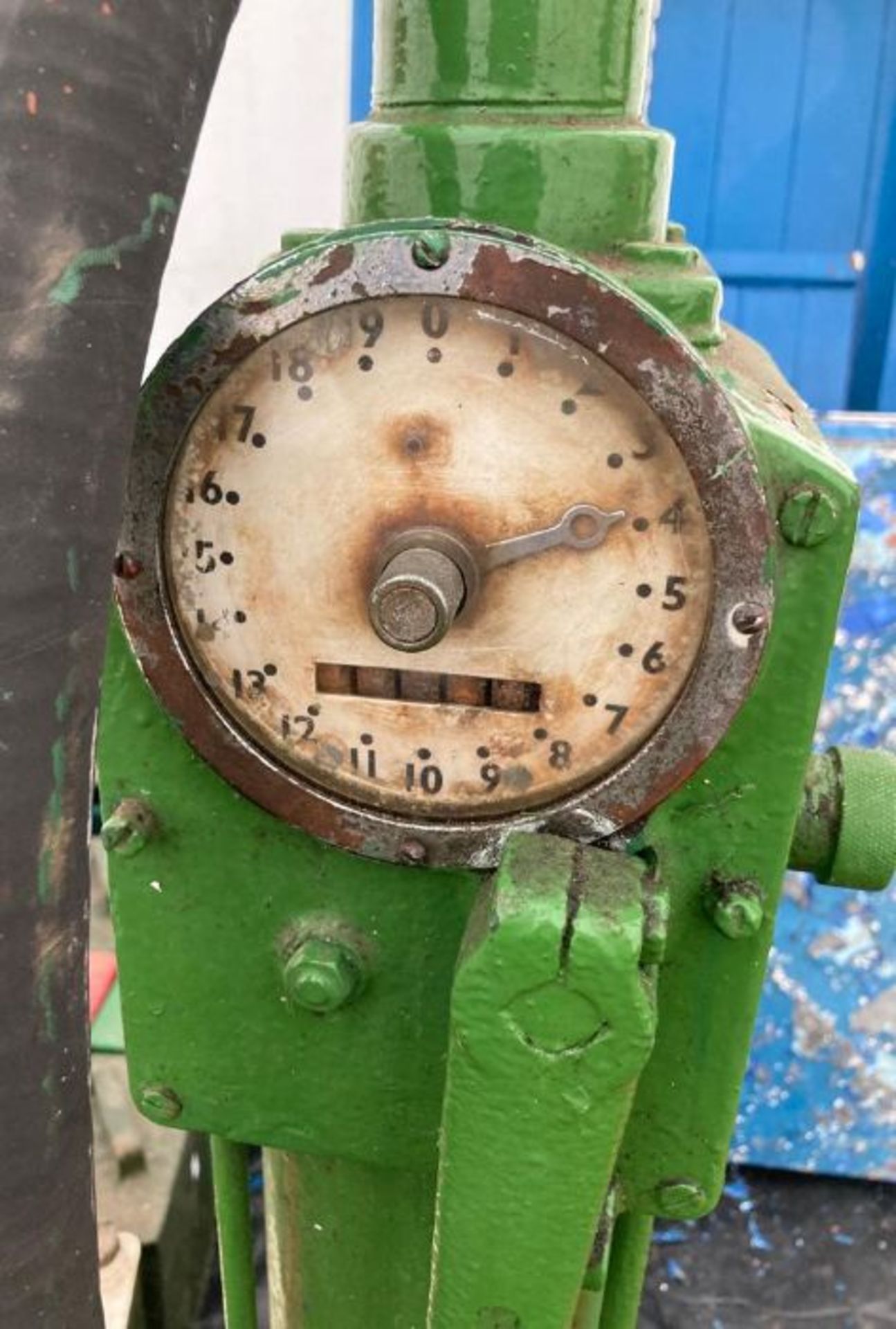 Vintage green hand cranked petrol pump. - Image 2 of 2