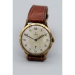 Railway interest. A Tudor 9ct gold wristwatch. A gift to a British Rail western region worker for