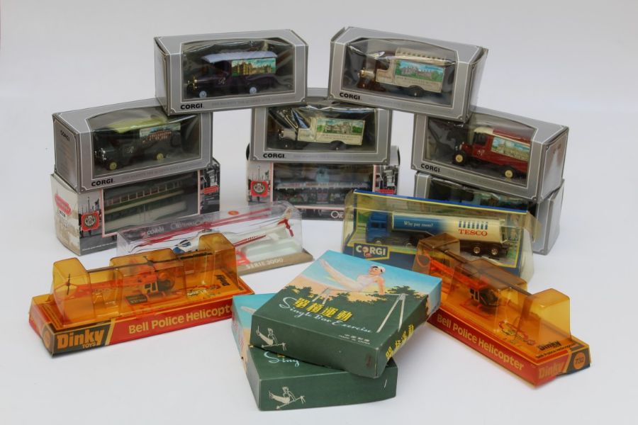 A selection of die cast boxed items including Corgi, Dinky, Lledo. All boxed