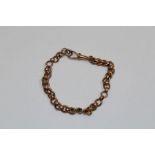 A 9ct gold bracelet with a fob clasp. Approximate weight 15.3gms