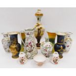 A collection of early to mid 20th Century mantle vases, including Carlton Ware, Shelley, Slovakian