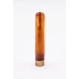 An 18ct gold mounted amber cheroot holder, length approx 65mm, in original case Further details: