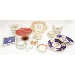 A collection of early 19th century Derby china wares, ie cake stands, cups, saucers, plates,