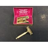 A circa 1930's Valet Auto Strop Safety Razor with replacement blades, in steel presentation case;