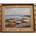 Mid 20th Century English School by Vincent Plant, coastal scenes, acrylic on board, 49 x 39 cms