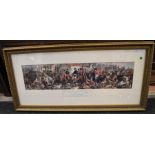 A pair of  modern military prints depicting the Battle of Waterloo and the death of Nelson, in