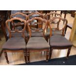 Six late Victorian mahogany dining chairs